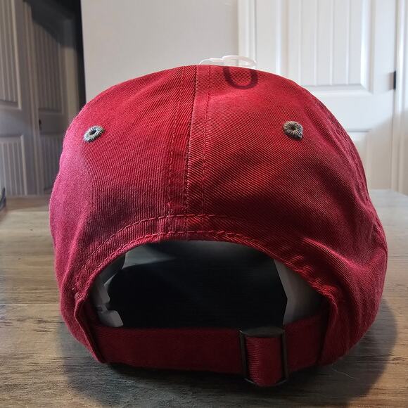 Oklahoma University Strapback Hat Cap Red Gray OU Boomer Sooners NCAA SEC Preppy - Picture 7 of 11